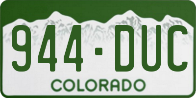 CO license plate 944DUC
