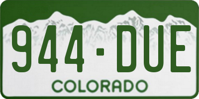 CO license plate 944DUE