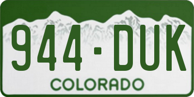 CO license plate 944DUK