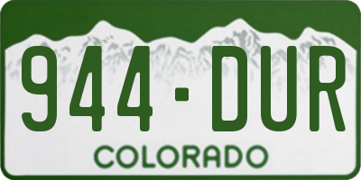 CO license plate 944DUR