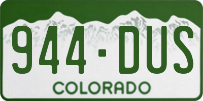 CO license plate 944DUS