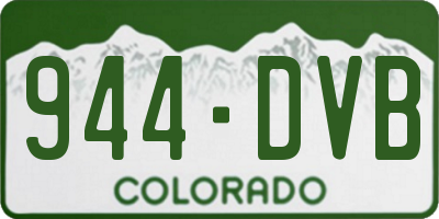 CO license plate 944DVB