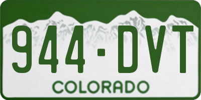 CO license plate 944DVT