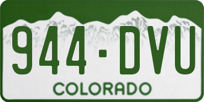 CO license plate 944DVU