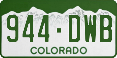 CO license plate 944DWB