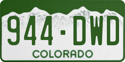 CO license plate 944DWD