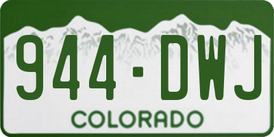 CO license plate 944DWJ