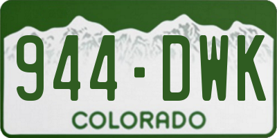 CO license plate 944DWK