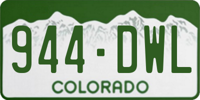 CO license plate 944DWL
