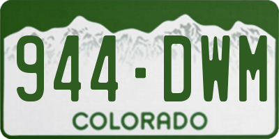 CO license plate 944DWM