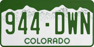 CO license plate 944DWN