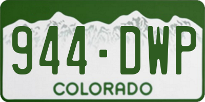 CO license plate 944DWP