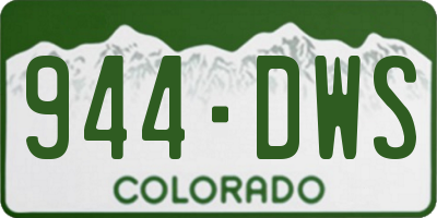 CO license plate 944DWS