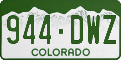 CO license plate 944DWZ