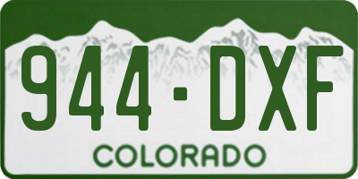 CO license plate 944DXF