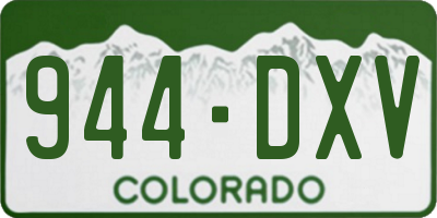 CO license plate 944DXV