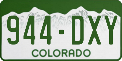 CO license plate 944DXY