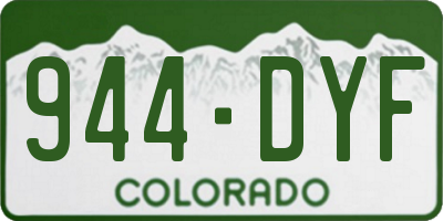 CO license plate 944DYF