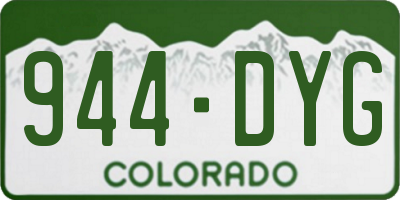CO license plate 944DYG