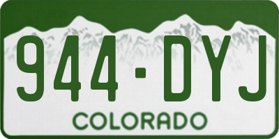 CO license plate 944DYJ