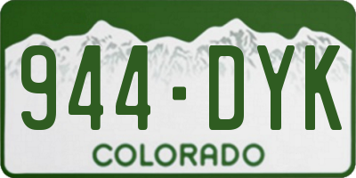 CO license plate 944DYK