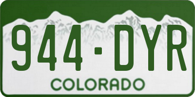 CO license plate 944DYR