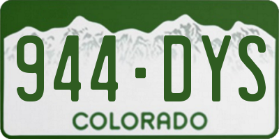 CO license plate 944DYS