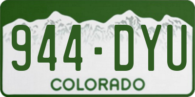 CO license plate 944DYU
