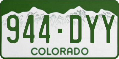 CO license plate 944DYY
