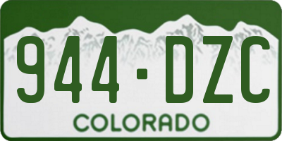 CO license plate 944DZC