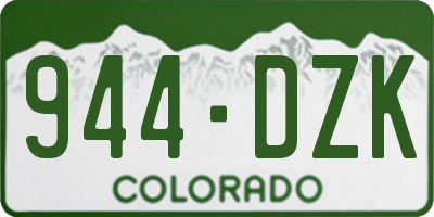 CO license plate 944DZK