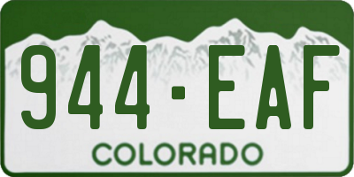 CO license plate 944EAF