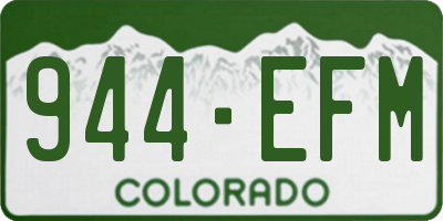 CO license plate 944EFM