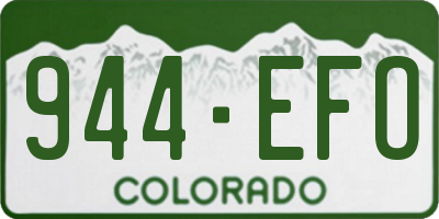 CO license plate 944EFO
