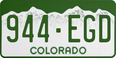 CO license plate 944EGD