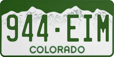 CO license plate 944EIM