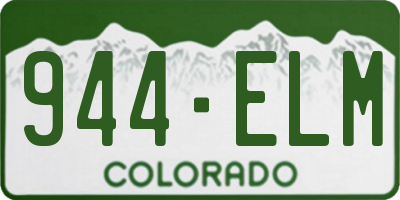 CO license plate 944ELM
