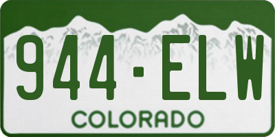 CO license plate 944ELW