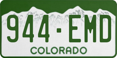 CO license plate 944EMD