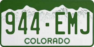 CO license plate 944EMJ