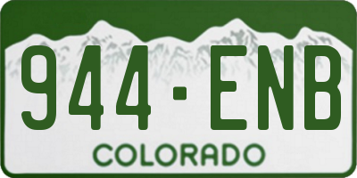 CO license plate 944ENB