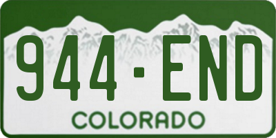 CO license plate 944END