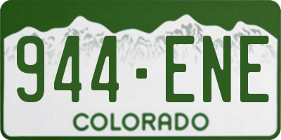 CO license plate 944ENE