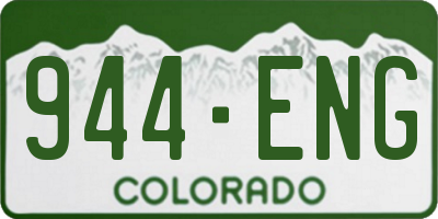 CO license plate 944ENG