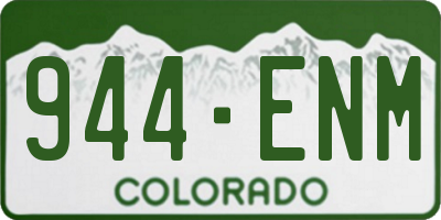 CO license plate 944ENM