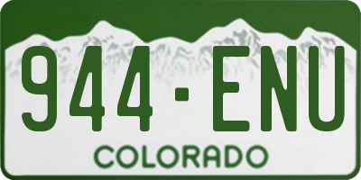 CO license plate 944ENU