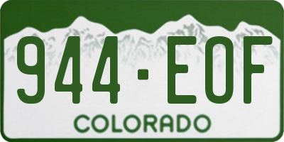 CO license plate 944EOF