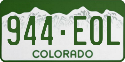 CO license plate 944EOL