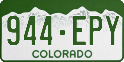 CO license plate 944EPY