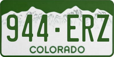 CO license plate 944ERZ